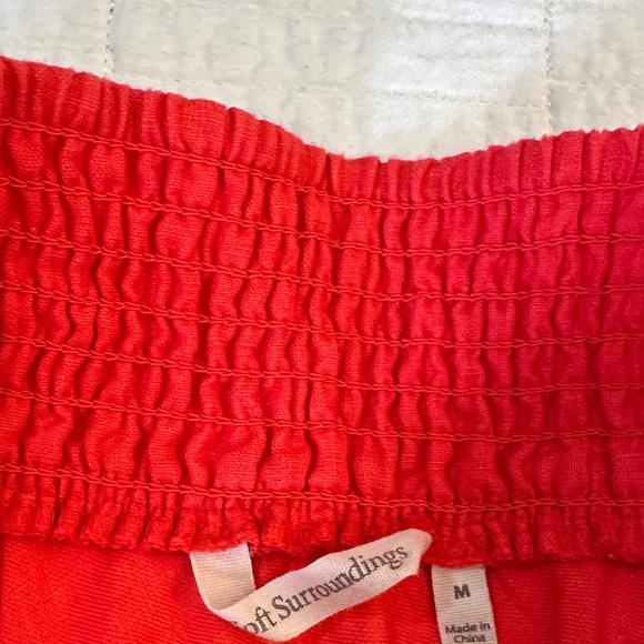 Soft Surroundings 100% LinenMedium Linen Skirt A Line Like New Poppy Red “Talia” - Picture 4 of 8